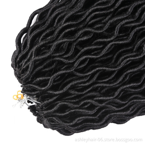 Julianna 18 Inch 24 Roots Crochet Goddess Faux Locs Curly Ends'With Kanekalon Synthetic Braid Hair
